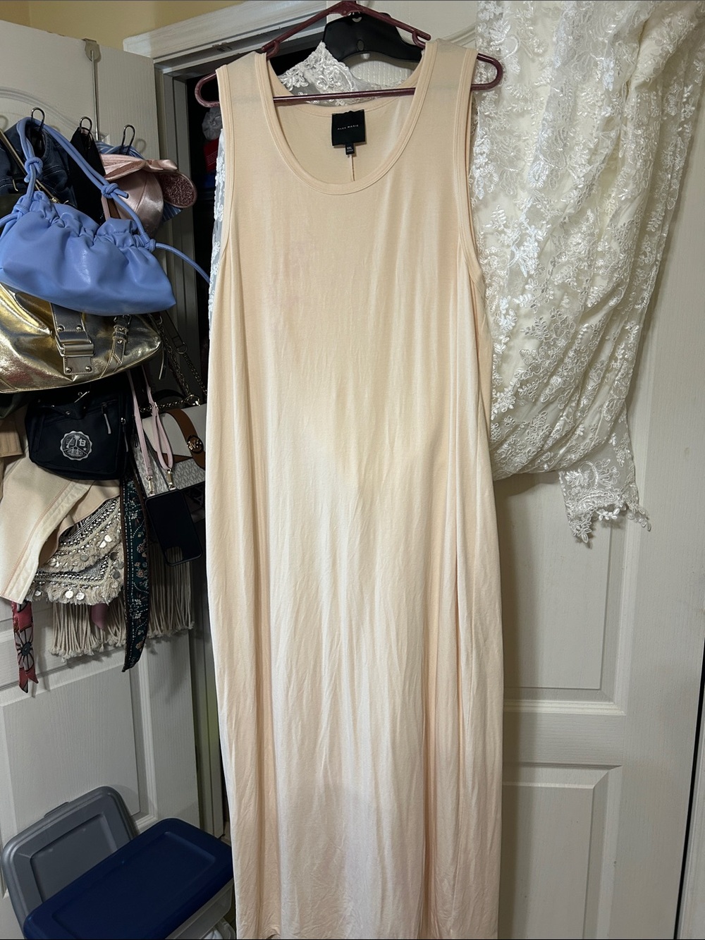 Alex Marie Cream Sleeveless Maxi Dress